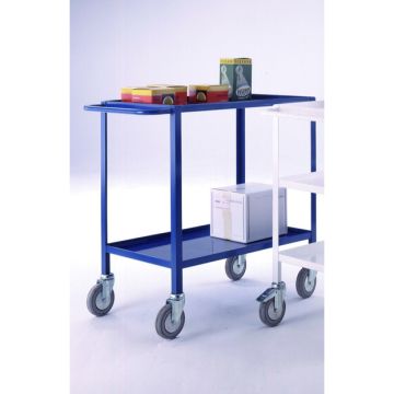 Low Cost Tray Trolley - 2 Tier - Blue